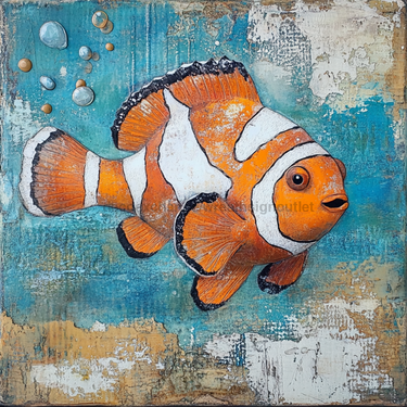Nautical Sign, Clownfish Sign, DCO-02538, Sign For Wreath, 10x10